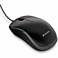 Verbatim Silent Corded Optical Mouse - Black - Optical - Cable - Black - USB Type A - Scroll Wheel - 3 Button(s) - 1 Each 1 thumbnail image