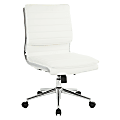 Office Star™ Pro-Line II™ SPX Armless Bonded Leather Mid-Back Chair, White/Chrome