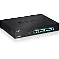 TRENDnet 8-Port 10/100 Mbps GREENnet PoE+ Switch; TPE-T80H; Rack Mountable; 8 x 10/100 Mbps PoE+ Ports; Up to 30 Watts Per Port with 125 W Total Power Budget; Lifetime Protection - 8-port GREENnet 10/100 PoE+ switch