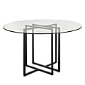 Eurostyle Legend Round Dining Table, 30”H x 48”W x 48”D, Clear/Matte Black