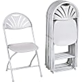 Dorel Zown Premium Fan Back Folding Chair - White Seat Color - White Back Color - Polyethylene Back Material - CSC60542WHT8E 1 thumbnail image