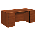 HON® 10700 Series Double-Pedestal Desk, Cognac