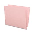 Smead® Color 2-Ply End-Tab Folders, Letter Size, Straight Cut, Pink, Box Of 100