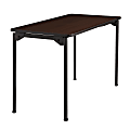 Iceberg Maxx Legroom-Series Wood Folding Table, 24"W x 48"D, Walnut/Black 1 thumbnail image