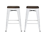 DHP Fusion Backless Counter Stool, White
