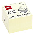 Office Depot® Brand Sticky Notes, 3" x 3", Pastel Yellow, 100 Sheets Per Pad, Pack Of 6 Pads