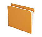 Pendaflex Straight Tab Cut Letter Recycled Top Tab File Folder - 8 1/2" x 11" - 3/4" Expansion - Orange - 10% Recycled - 100 / Box