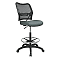 Space Seating Deluxe AirGrid Mid-Back Drafting Chair, Gray