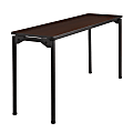 Iceberg Maxx Legroom-Series Wood Folding Table, 18"W x 60"D, Walnut/Black