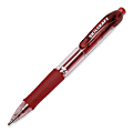 SKILCRAFT® Vista Retractable Gel Pens, Medium Point, 0.7 mm, Clear Barrels, Red Ink, Pack Of 12