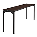 Iceberg Maxx Legroom-Series Wood Folding Table, 18"W x 72"D, Walnut/Black