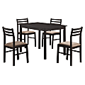 Monarch Specialties Alice Dining Table With 4 Chairs, Cappuccino 