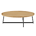 Eurostyle Niklaus Oval Coffee Table, 15-1/2”H x 47”W x 23-1/2”D, Black/Oak