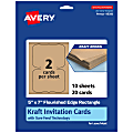 Avery® Printable Invitation Cards With Sure Feed® Technology, 5" x 7" Rectangle Flourished Edge, Kraft Brown, Pack Of 20 1 thumbnail image