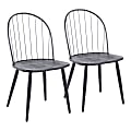 LumiSource Riley High-Back Chairs, Black, Set Of 2 Chairs