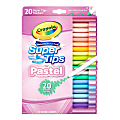 Crayola® Pastel Supertip Washable Markers, Fine Point, Assorted Pastel Colors, Pack Of 20 Markers