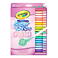 Crayola Pastel Supertip Washable Markers Fine Point Assorted Pastel Colors  Pack Of 20 Markers - Office Depot