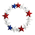 Nearly Natural Americana Stars 21”H Artificial Wreath, 21”H x 21”W x 2-1/2”D, Red/White/Blue