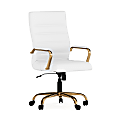 Flash Furniture LeatherSoft™ Faux Leather High-Back Office Chair, White/Gold 1 thumbnail image