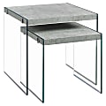 Monarch Specialties Quinn Nesting Tables, 19-3/4"H x 19-3/4"W x 19-3/4"D, Gray Cement, Set Of 2 Tables 1 thumbnail image