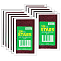 Eureka Presto-Stick Foil Star Stickers, 1/2", Red, 250 Stickers Per Pack, Set Of 12 Packs