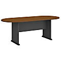 Bush Business Furniture 82"W x 35"D Racetrack Oval Conference Table, Warm Oak/Graphite Gray, Premium Installation