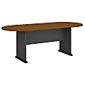 Bush Business Furniture 82"W x 35"D Racetrack Oval Conference Table, Warm Oak/Graphite Gray, Premium Installation 1 thumbnail image