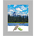 Amanti Art Wood Picture Frame, 15" x 18", Matted For 11" x 14", Brushed Sterling Silver