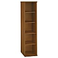Bush Business Furniture Components 5 Shelf Bookcase, 18"W, Warm Oak, Premium Installation