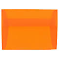 JAM Paper® Translucent Envelopes, #4 Bar (A1), Gummed Seal, Orange, Pack Of 25