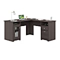 Bush Home Cabot 60W L Shaped Computer Desk with Storage, Heather Gray, Standard Delivery 1 thumbnail image