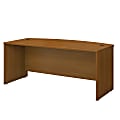 Bush Business Furniture Components Bow Front Desk, 72"W x 36"D, Warm Oak, Premium Installation