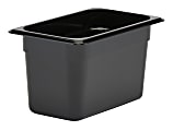Cambro Camwear GN 1/4 Size 6" Food Pans, 6”H x 6-3/8”W x 10-1/2”D, Black, Set Of 6 Pans 1 thumbnail image