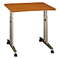 Bush Business Furniture Components Collection 36" Wide Adjustable Height Mobile Table, Natural Cherry, Premium Installation