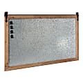 Kate and Laurel Cates Barn Door Framed Magnet Board, Metal, 26” x 40”, Silver, Rustic Brown Wood Frame 1 thumbnail image