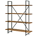 Glamour Home Ailis 75"H 4-Shelf Etagere Bookcase, Brown