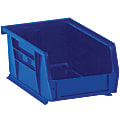 Partners Brand Plastic Stack & Hang Bin Boxes, Small Size, 9 1/4" x 6" x 5", Blue, Pack Of 12