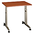 Bush Business Furniture Components Collection 36" Wide Adjustable Height Mobile Table, Auburn Maple, Premium Installation