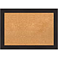 Amanti Art Rectangular Non-Magnetic Cork Bulletin Board, Natural, 28” x 20”, Furniture Espresso Narrow Plastic Frame