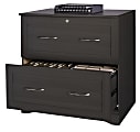 Realspace® Pelingo 30-1/2"W x 21-13/16"D Lateral 2-Drawer File Cabinet, Dark Gray