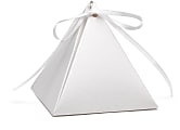 Taylor Party/Event And Ceremony Pyramid Treat/Favor Boxes, 3" x 3-1/2", White Shimmer, Pack Of 25 Boxes 1 thumbnail image