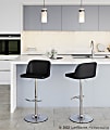 LumiSource Toriano Contemporary Adjustable Bar Stools, Black/Chrome, Set Of 2 Stools 1 thumbnail image