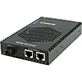 Perle S-1110DPP-S1SC40U Media Converter - 1 x Network (RJ-45) - 2 x SC Ports - 10/100/1000Base-T, 1000Base-BX-U - 24.85 Mile - Rail-mountable, Rack-mountable