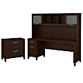 Bush Furniture Somerset 72"W Office Desk With Hutch And Lateral File Cabinet, Mocha Cherry, Standard Delivery 1 thumbnail image