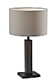 Adesso® Kona Table Lamp, 27-3/4"H, Light Gray Shade/Black Base