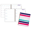 Cambridge® Weekly/Monthly Planner, 8 1/2" x 11", Carousel Stripe, January 2019 to December 2019