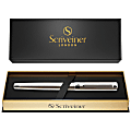 Scriveiner Classic Rollerball Pen Stainless Steel with Chrome Appointments, Medium Point, 0.7 mm, Black Ink, Steel Barrel 1 thumbnail image