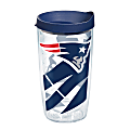 Tervis NFL Tumbler With Lid, 16 Oz, New England Patriots, Clear