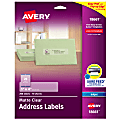 Avery® Matte Address Labels With Sure Feed® Technology, 18661, Rectangle, 1" x 4", Clear, Pack Of 200 Labels