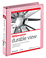 Office Depot® Brand Durable View 3-Ring Binder, 1 1/2" Round Rings, Pink 1 thumbnail image